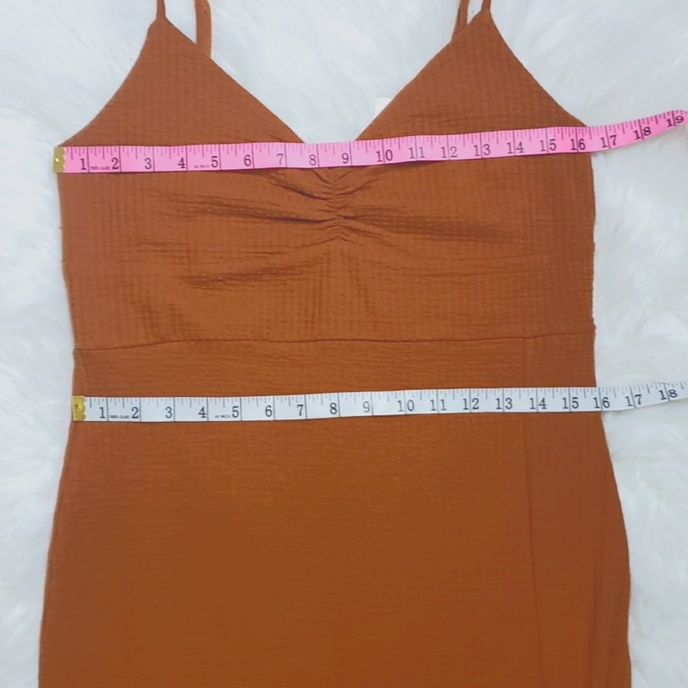 NWT L Space Imogen Midi Dress Orange Brown Size XL - Picture 6 of 8